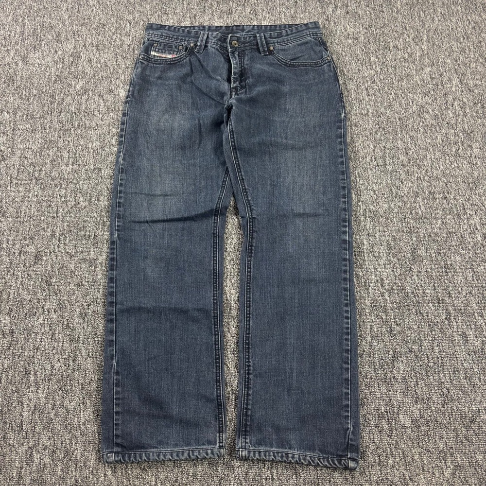 Y2K Vintage Made in Italy Diesel Lemmen Embroidered Grunge Dark Wash Denim 34x32
